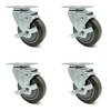 Service Caster Regency 600CSW415WB U-Boat Utility Cart Caster Replacement Set - REG-SCC-20S414-PPUB-TLB-TP2-4